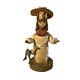 Signed Pete Ortega Folk Art Wood Wooden Sculpture Jesus With Fish Broken Hat