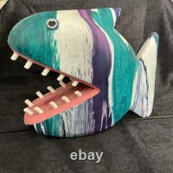 Signed Robert Cordisco 1992 Carved Wood Fantasy Fish Sculpture Folk Art