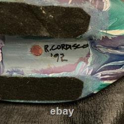 Signed Robert Cordisco 1992 Carved Wood Fantasy Fish Sculpture Folk Art