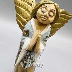 Stanislaw Suska Wood Carved Angel Polish Folk Art 1999 Poland Sculpture Figurine
