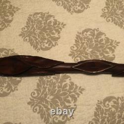 Stunning irish folk art carved walking stick