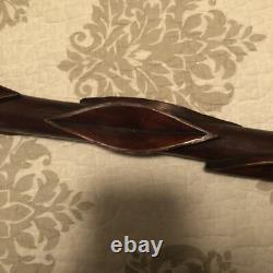 Stunning irish folk art carved walking stick