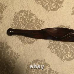 Stunning irish folk art carved walking stick