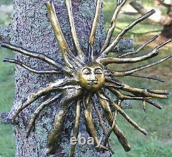 Sun Sunburst Tree Root Spirit Wall Art Sculpture Gilded Carved wood Bali art