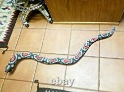 Super Rare Felipe Benito Archuleta Folk Art Hand Painted 54 Carved Wooden Snake