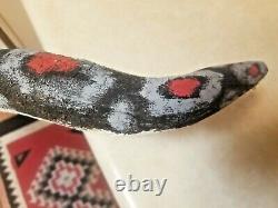 Super Rare Felipe Benito Archuleta Folk Art Hand Painted 54 Carved Wooden Snake