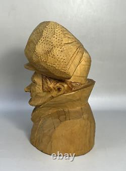 Swedish Folk Art BENGT FRANSSON VTG Carved Wood OLD SAMI Sweden Sculpture Signed