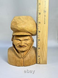 Swedish Folk Art BENGT FRANSSON VTG Carved Wood OLD SAMI Sweden Sculpture Signed