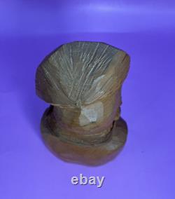 Swedish Folk Art BENGT FRANSSON VTG Carved Wood OLD SAMI Sweden Sculpture Signed
