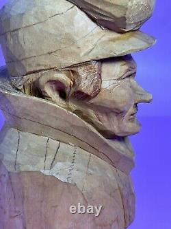 Swedish Folk Art BENGT FRANSSON VTG Carved Wood OLD SAMI Sweden Sculpture Signed