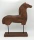 Tall Rustic Scandinavian Nordic Style Carved Solid Wood Folk Art Horse Sculpture