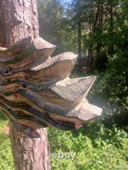 Texas Flag Wood Flag Handmade Patriotic Rustic Art Cypress Chainsaw Carving Art