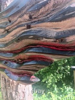 Texas Flag Wood Flag Handmade Patriotic Rustic Art Cypress Chainsaw Carving Art