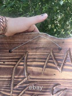 Texas Flag Wood Flag Handmade Patriotic Rustic Art Cypress Chainsaw Carving Art