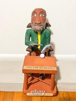 Texas Folk Outsider Art Deacon Eddie Ed Moore Carved Wood Fortune Teller 2002