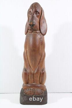 Thomas TK Freylinghuysen Wood Sculpture Carving Bloodhound Dog NJ Suzy's Brother