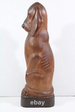 Thomas TK Freylinghuysen Wood Sculpture Carving Bloodhound Dog NJ Suzy's Brother