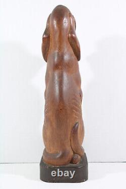 Thomas TK Freylinghuysen Wood Sculpture Carving Bloodhound Dog NJ Suzy's Brother