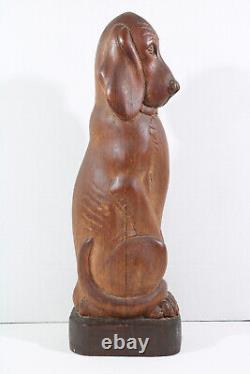 Thomas TK Freylinghuysen Wood Sculpture Carving Bloodhound Dog NJ Suzy's Brother