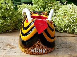 Tiger Dance Mask Big Tusks Wood Hand Carved Olinalá Guerrero Mexican Folk Art