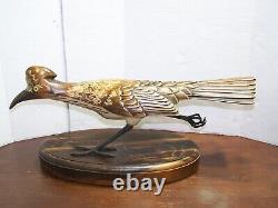 Tom Taber Studio Carved Wood Roadrunner, Famous Artist VERY RARE