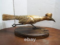 Tom Taber Studio Carved Wood Roadrunner, Famous Artist VERY RARE