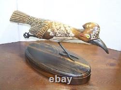 Tom Taber Studio Carved Wood Roadrunner, Famous Artist VERY RARE