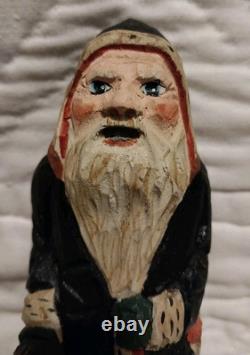 Traditions Folk Art Williamsburg Hand Carved Santa Black Robe 6 Charles Robb