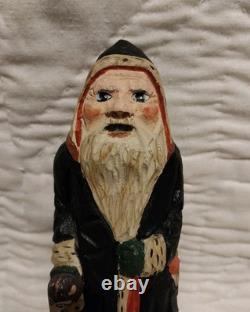 Traditions Folk Art Williamsburg Hand Carved Santa Black Robe 6 Charles Robb