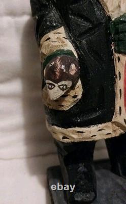 Traditions Folk Art Williamsburg Hand Carved Santa Black Robe 6 Charles Robb
