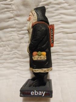 Traditions Folk Art Williamsburg Hand Carved Santa Black Robe 6 Charles Robb