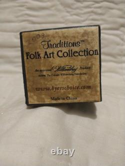 Traditions Folk Art Williamsburg Hand Carved Santa Black Robe 6 Charles Robb