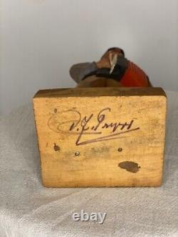 Trygg 8 Signed Hand Carved wood Old Man with Accordian Swedish folk art