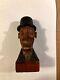 Two Rare Old Hand Carved One Of A Kind Folk Art Laurel And Hardy Sculptures