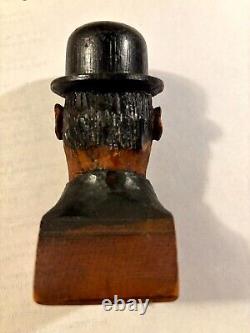 Two Rare Old Hand Carved One Of A Kind Folk Art Laurel and Hardy Sculptures