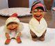 Two Vintage Hand Carved Painted Folk Art Norwegian Figurines Henning Perfect Cnd
