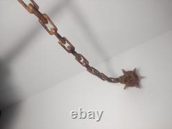 Unique Art Hand Carved Wooden Chain Mase Sculpture Decorative Handmade