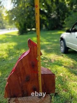 Unique Chainsaw Carved Wooden Cedar Red Cardinal Mini 12
