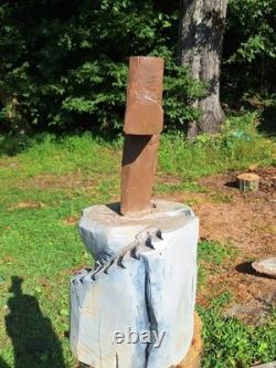 Unique Chainsaw Carved Wooden Cross on Cliff with Stairs