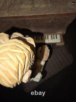 Unique Hand Carved Piano Player Wood Folk Art By Gery Austin