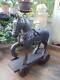 Unique Old Vintage Hand Carved Wood Horse Sculpture On Wheels Folk Art