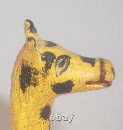 Unusual 1982 Painted Carved Wood Folk Art Camel Pull Toy Walter &June Gottshall