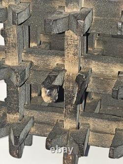 VERY RARE! Victorian Antique Tramp Folk Art Rattle Carved Wood Crown Of Thorns