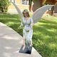Vintage American Folk Art Angel Sculpture Statue Carved Wood Painted Large