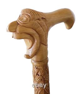 VINTAGE Hand Carved Folk Art Walking Cane Native American Or Alaska Totem