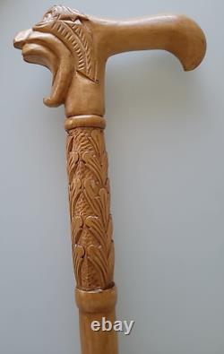 VINTAGE Hand Carved Folk Art Walking Cane Native American Or Alaska Totem