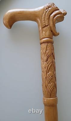 VINTAGE Hand Carved Folk Art Walking Cane Native American Or Alaska Totem