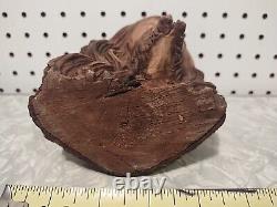 VINTAGE JESUS CHRIST Wood Hand Carved Sculpture Folk Art Bust Catholic RARE