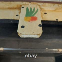 VINTAGE PRIMITIVE FOLK ART CATS LARGE CARVED WOOD BOX Hand Painted 19×9×10