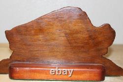 VTG Art Wood Hand Carved American Bison Buffalo Folk Art